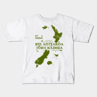 New Zealand Is my home Te Reo Maori Kids T-Shirt